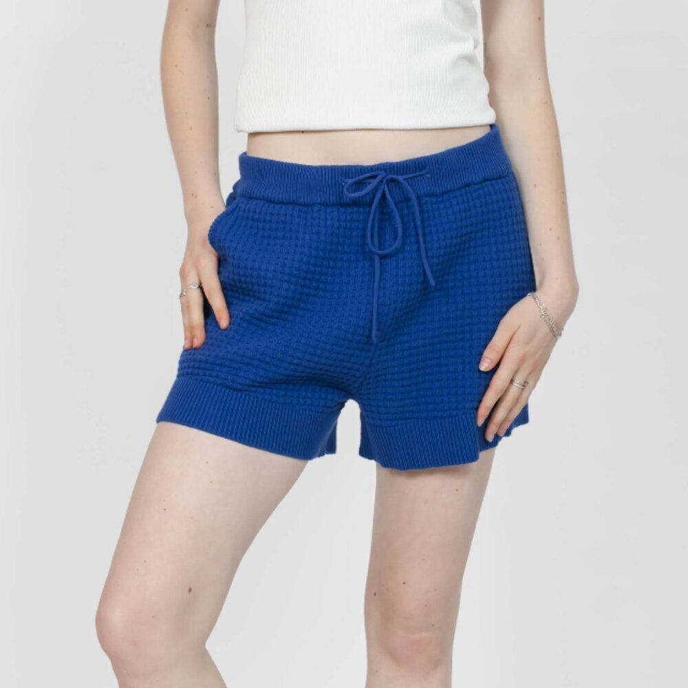 Smash + Tess Cobalt Blue Knit Drawstring Shorts